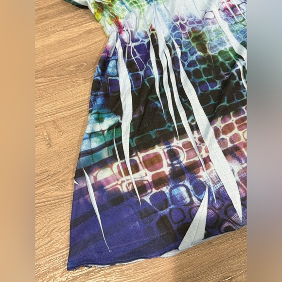 Apt. 9 Green, Blue, and Purple Short Sleeve V-Neck Top Size L - Picture 6 of 16